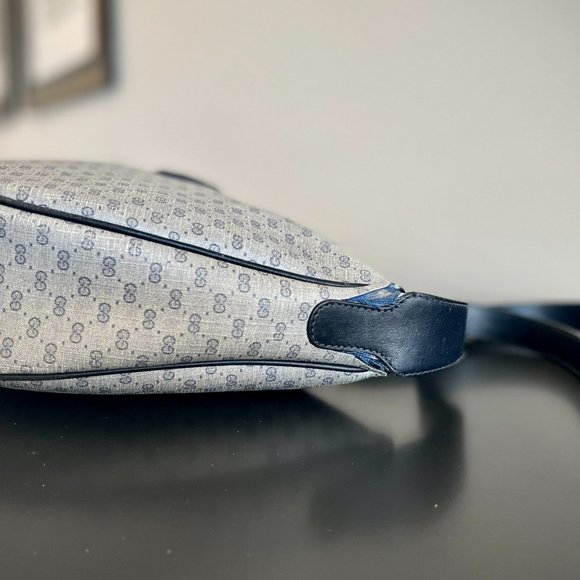 Gucci GG Vintage Hobo in Micro Monogram Canvas Navy/Gray - Picture 6 of 13